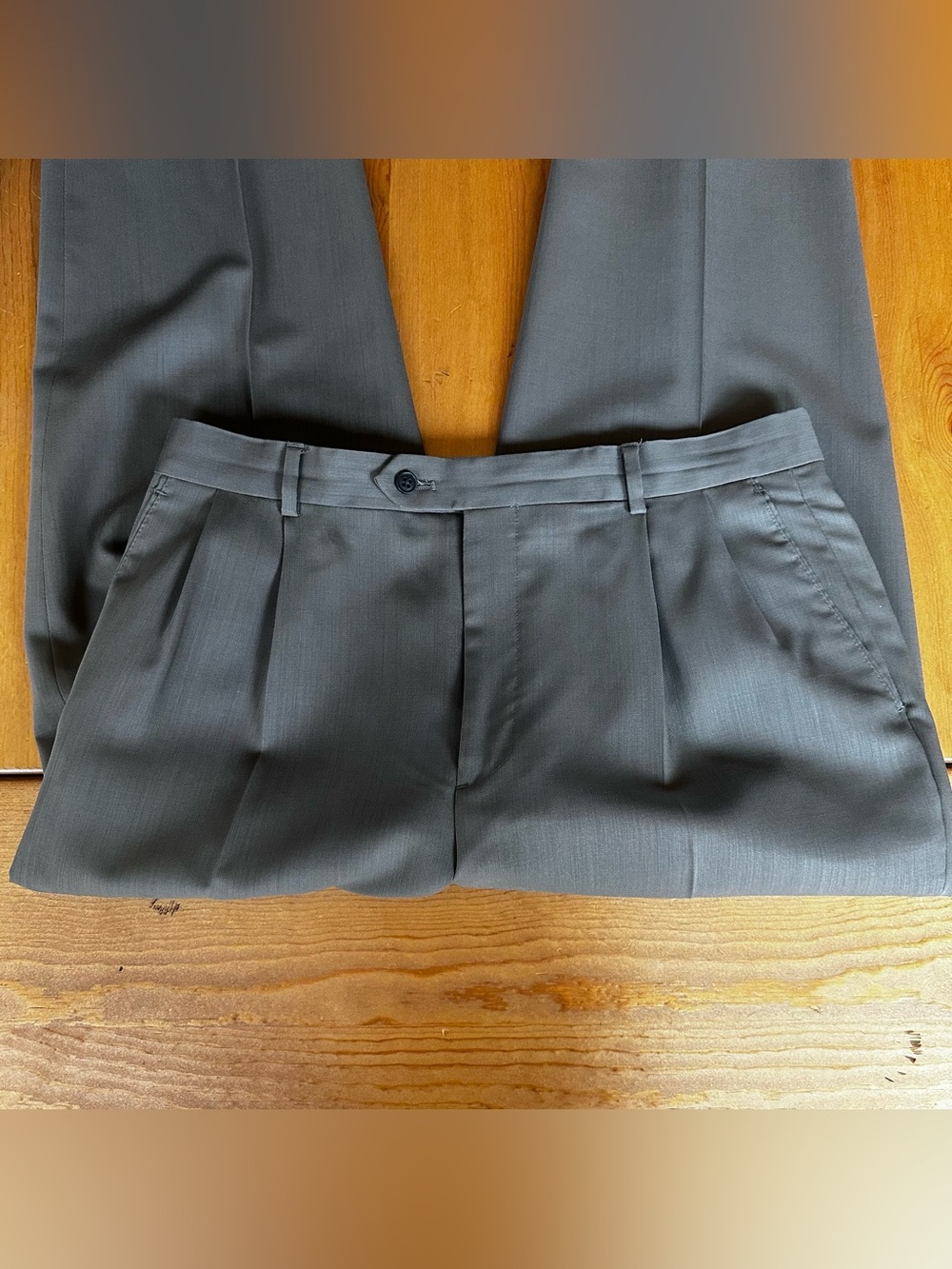 Joseph & Feiss Men's Olive Green Pleated Front Dress Slacks/Pants - 34